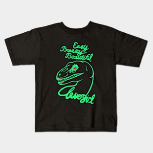 EASY BREEZY BEAUTIFUL, CLEVER GIRL VELOCIRAPTOR Kids T-Shirt